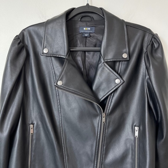 Maeve Faux Leather Femme Moto Jacket Black Womens XL - Picture 7 of 16
